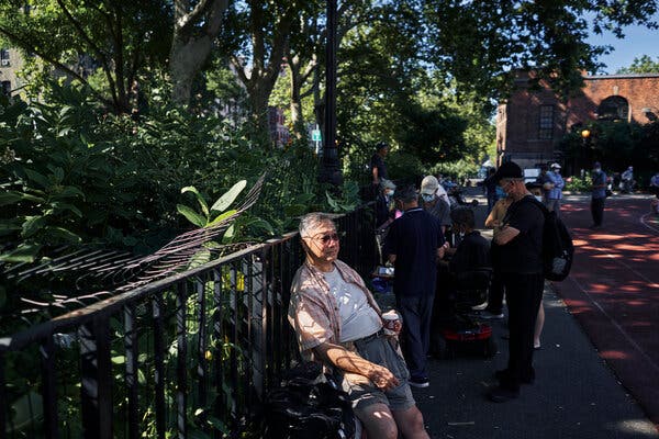 Mr. Chin at the park on the edge of Chinatown in Manhattan, where the two men often relaxed.